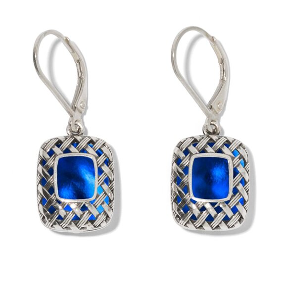 Recycled Vintage 1960's Skin Cream Jar Vintage Quilted Square Earrings - Picture 1 of 6